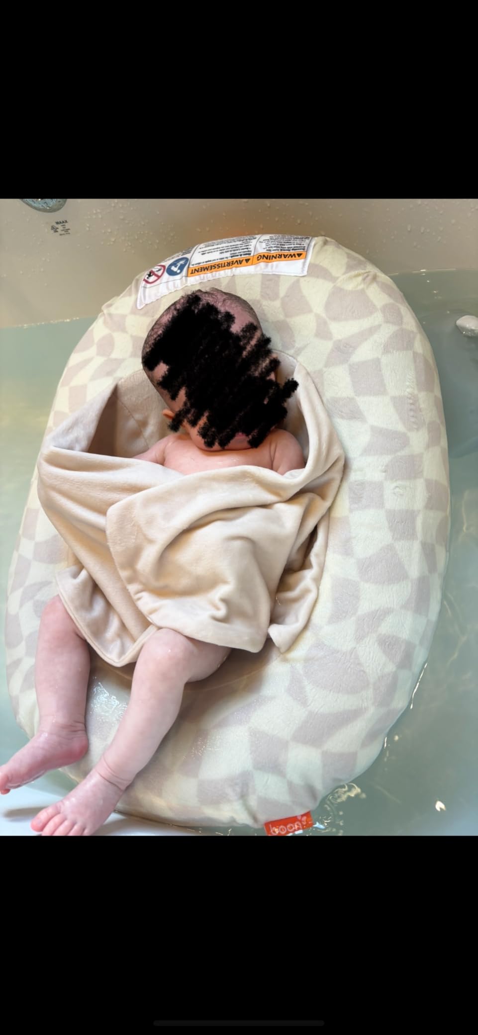Boon Puff Inflatable Baby Bather - Infant Bathtub Includes Microfleece Cover and Contoured Sides – Inflatable Baby Bathtub for Newborns and Infants customer photo 2