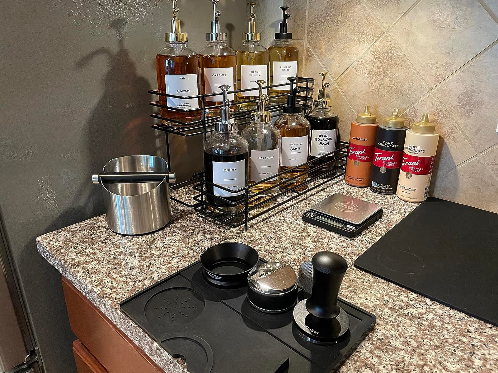 DIBTSA Espresso Knock Box, Stainless Steel Coffee Grounds Knock Box, With Removable Knock Bar and Non-Slip Rubber Base (Silver) customer photo 2