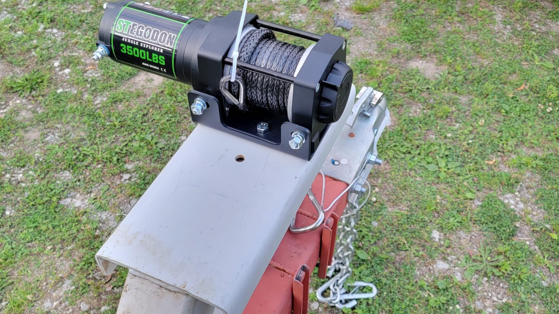 3500 lb Winch ATV UTV Electric Winch,12V Waterproof Winch Synthetic Rope Trailer Electric Winch with Wired Remote and Wireless Remote for ATV UTV Towing,Boat,Off-Road customer photo 1