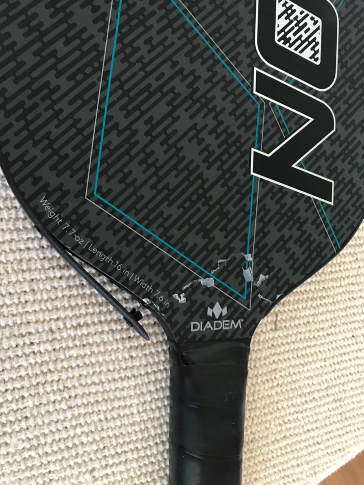 Diadem ICON Performance Pickleball Paddle | Graphite Carbon Fiber, Honeycomb Core, Fiberglass Face, Ultra Sleek Edge Guard, Spin Friendly | Indoor/Outdoor | USAPA Approved customer photo 1