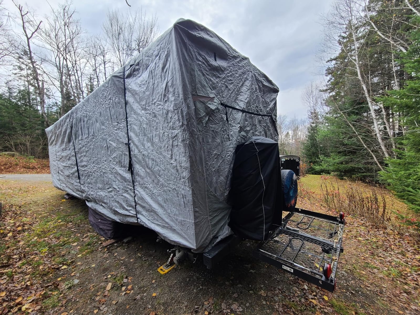 Travel Trailer RV Cover 24' ~ 27', Upgraded 9 Layers Top Waterproof Camper Cover, Heavy Duty Toy Hauler RV Cover for Winter Snow with Tongue Jack Cover, Gutter Covers customer photo 2