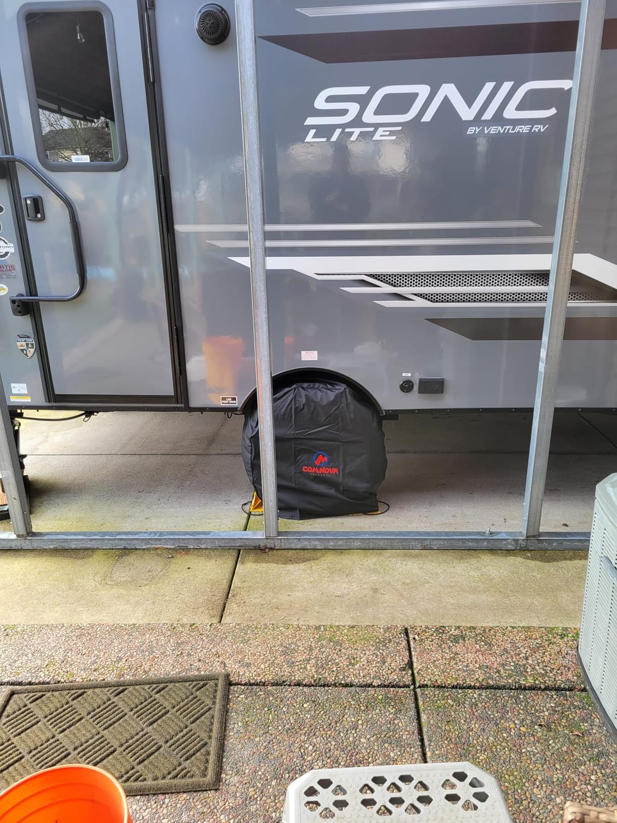 RV Tire Covers 4 Pack, Tough Tire Wheel Protector for Truck, SUV, Travel Trailer, Camper, Motorhome, Boat, Van, PU Oxford Waterproof Sun Rain Snow Protector Cover, Fits Tire Diameters 26-29 inch customer photo 1