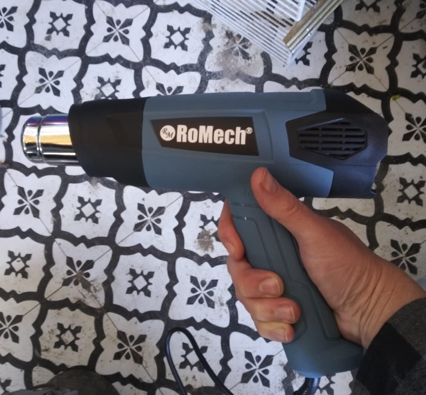 ROMECH Heat Gun, Heavy Duty Fast Heating, Variable Control 120°F~1200°F (50℃-500℃) 4 Nozzles Heat Gun for Crafting, Shrink Tubing,Vinyl Wrap (Blue) customer photo 2
