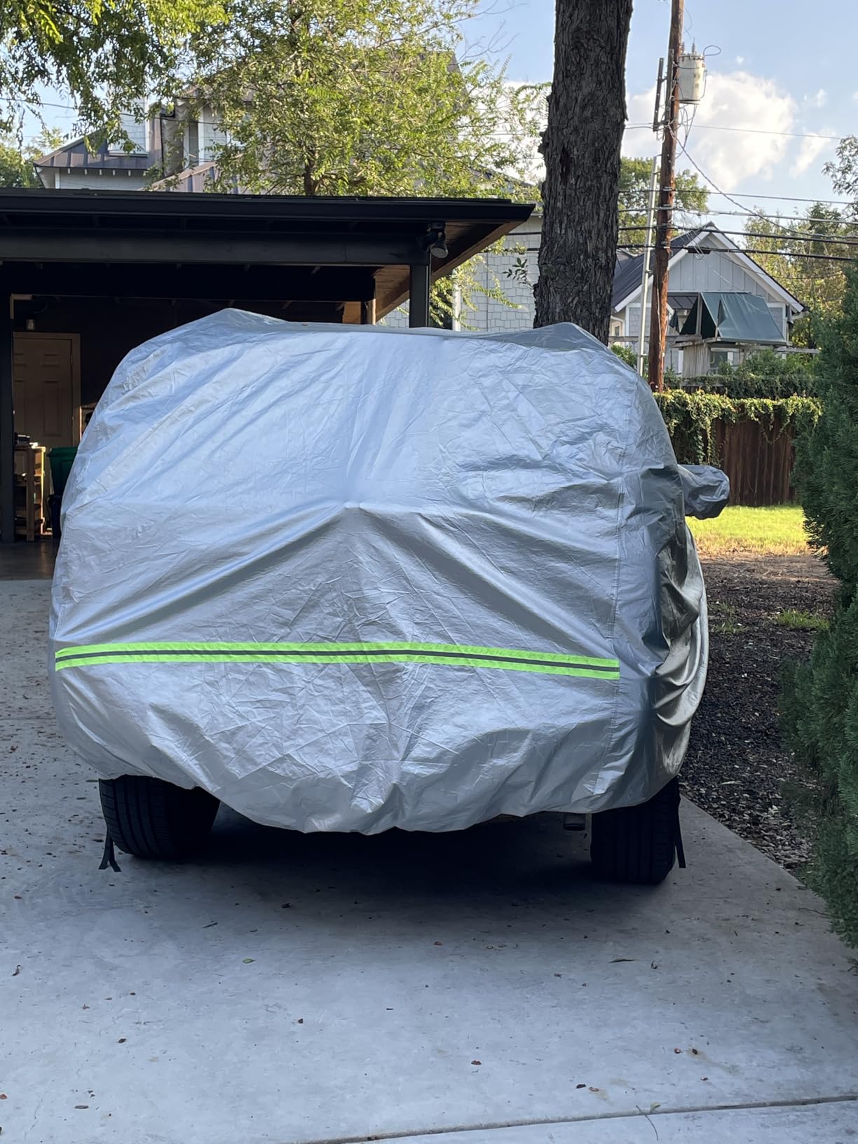 AUQDD 6-Layers Premium SUV Car Cover Waterproof All Weather Weatherproof UV Sun Protection Snow Dust Storm Resistant Outdoor Exterior Custom Form-Fit Full Padded Car Cover with Straps 165