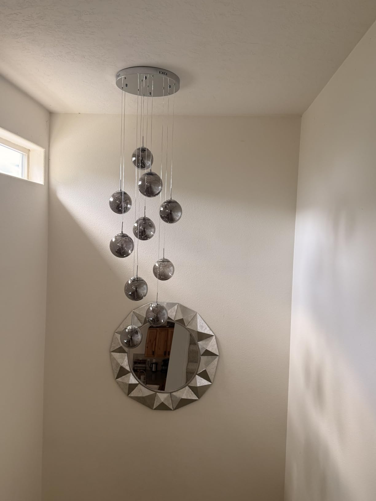 10-Light LED Staircase Chandelier Crystal Ceiling Lights Large Chandeliers for High Ceilings, Entryway Modern Lighting Fixture Villas and Stairs, Adjustable Length 16