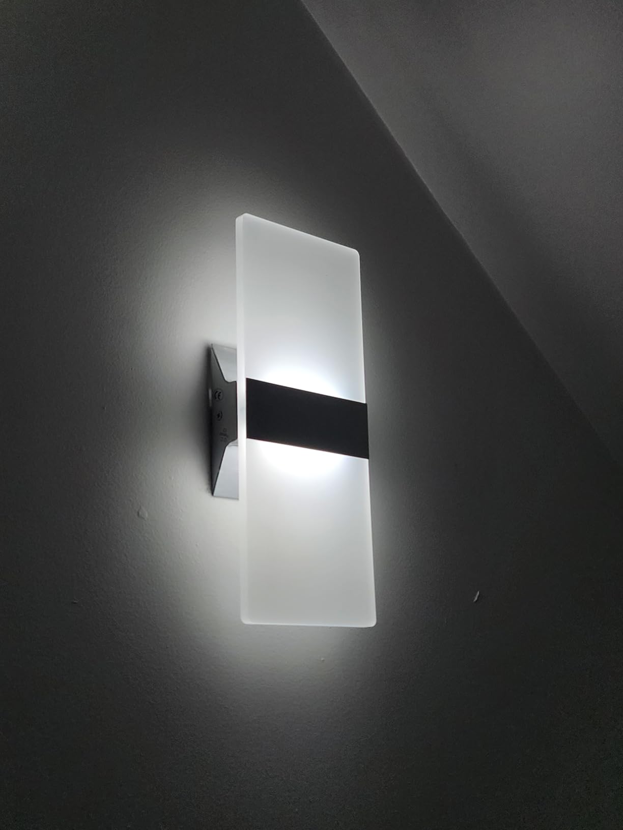 KICAAO Modern Wall Sconces Set of Two, Led Wall Light 10w, 6000k White Light Up Downlight, Hardwired Acrylic Wall Light Lighting, Suitable for Living Room Corridor Bedside (Cool White 6000K 2Pack) customer photo 2