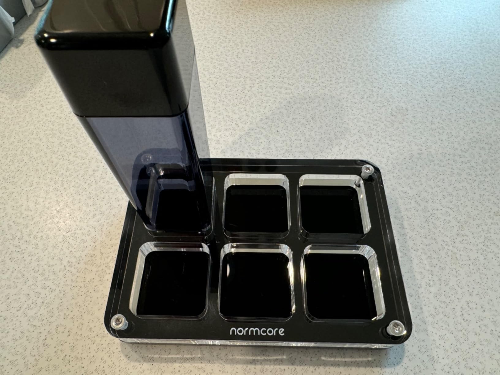 Normcore 6 Tubes Coffee Bean Cellars with Stand & Hopper - Single Dose Coffee Bean Vaults - Espresso Bean Storage Set - One-Way Exhaust Valve - Capacity 25-28g customer photo 2