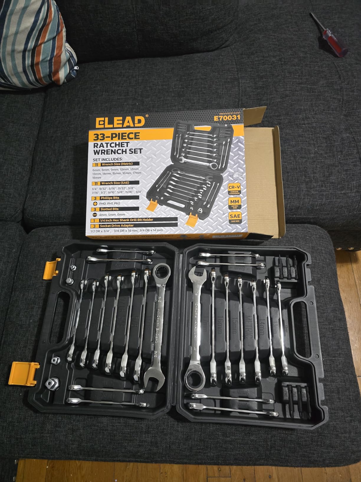 ELEAD 47-Piece Magnetic Nut Driver & Screwdriver Bit Set - Strong Magnetic Nut Drivers for Impact Drill, Power Nuts Driver, Mini Ratcheting Wrench, Drill Bits Extension & Socket Adapter customer photo 1