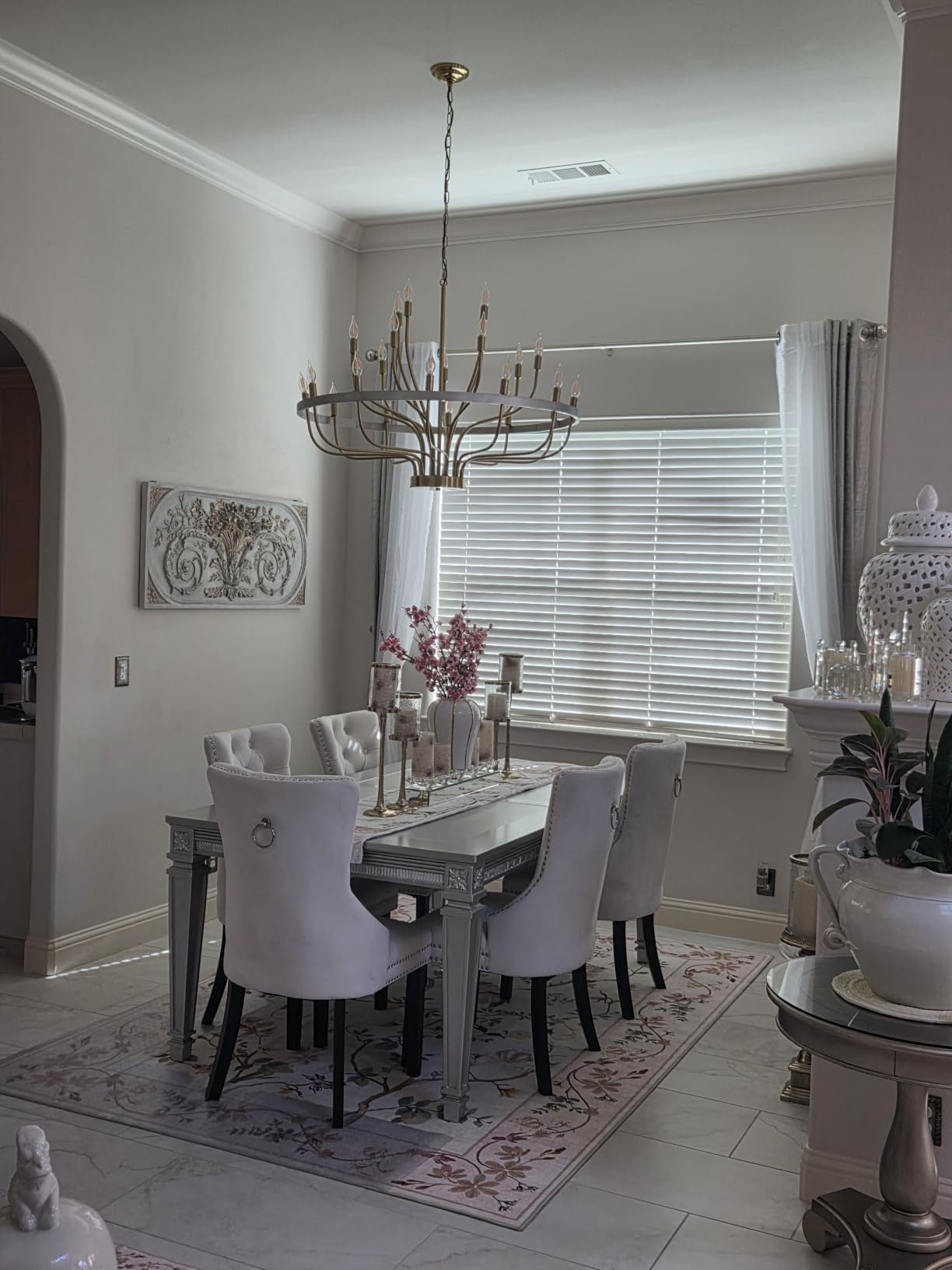 Large Black Wagon Wheel Chandelier 24-Light 39in for High Ceilings customer photo 2
