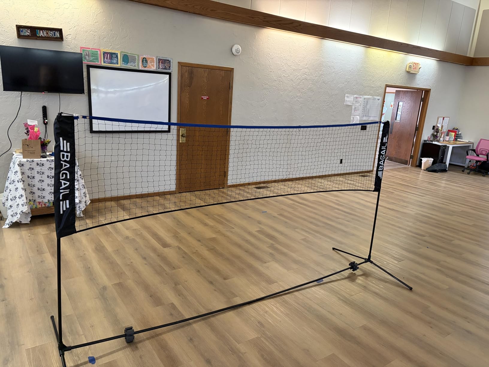 BAGAIL Badminton & Pickleball Net, 34-61 in Adjustable Height, Freestanding customer photo 1