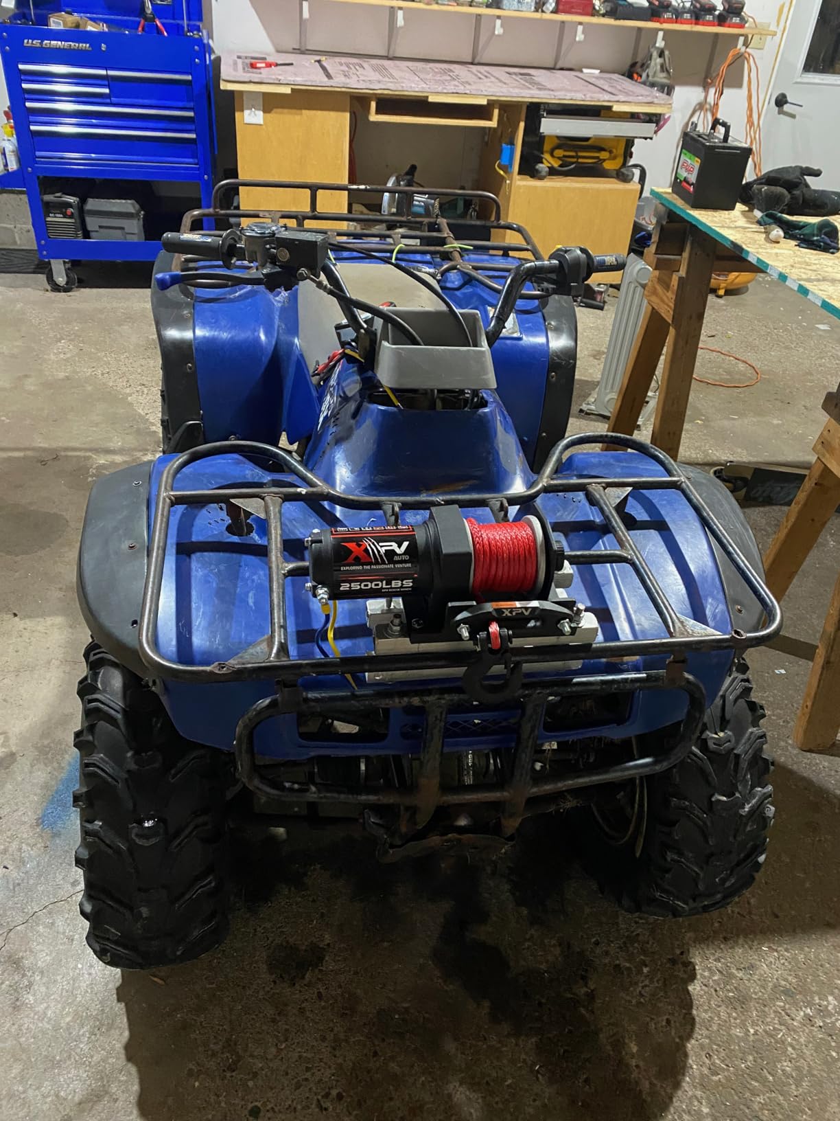 XPV AUTO 2500lbs Electric Winch 12V Synthetic Rope Nylon Towing Winches for ATV UTV Boat Trailer customer photo 1
