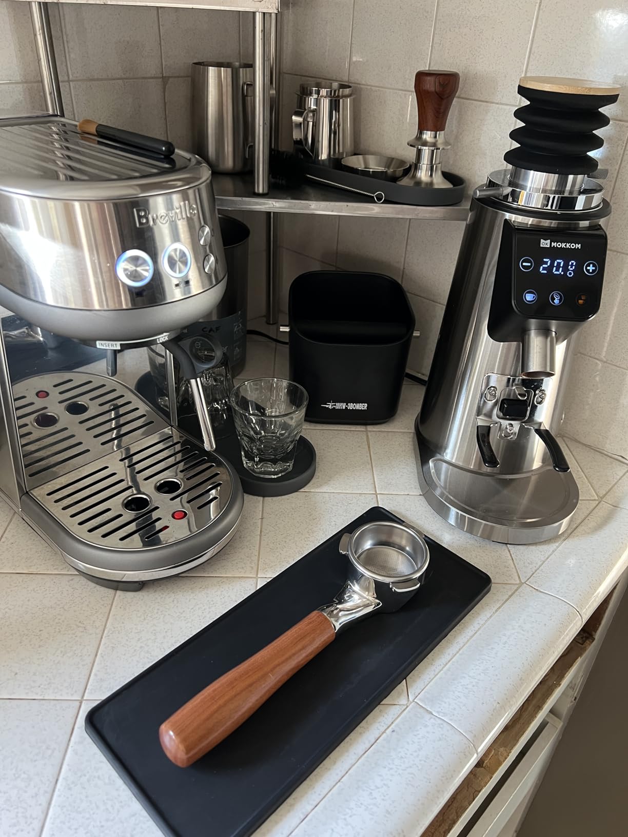 MHW-3BOMBER Espresso Knock Box, 1.2L(15 Cups) Coffee Knock Box with Removable Knock Bar and Anti-slip Pads for Espresso Puck, Coffee Ground, Durable Espresso Accessories, Black GB5967B customer photo 2