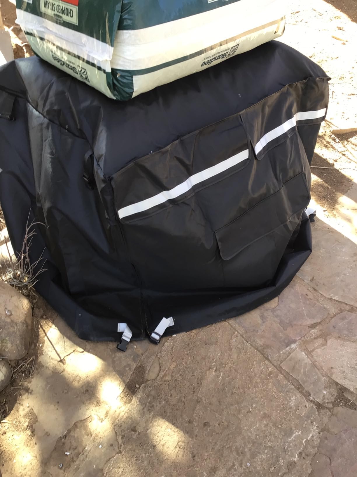 NGB Generator Runing Cover 24.8L x 20.2Wx 20.8H for Universal Most Inverter Generators Made of 600D plus 210D Double Layer Heavy Duty Waterproof Fabric The Top Cover is Waterproof for Refueling. customer photo 2