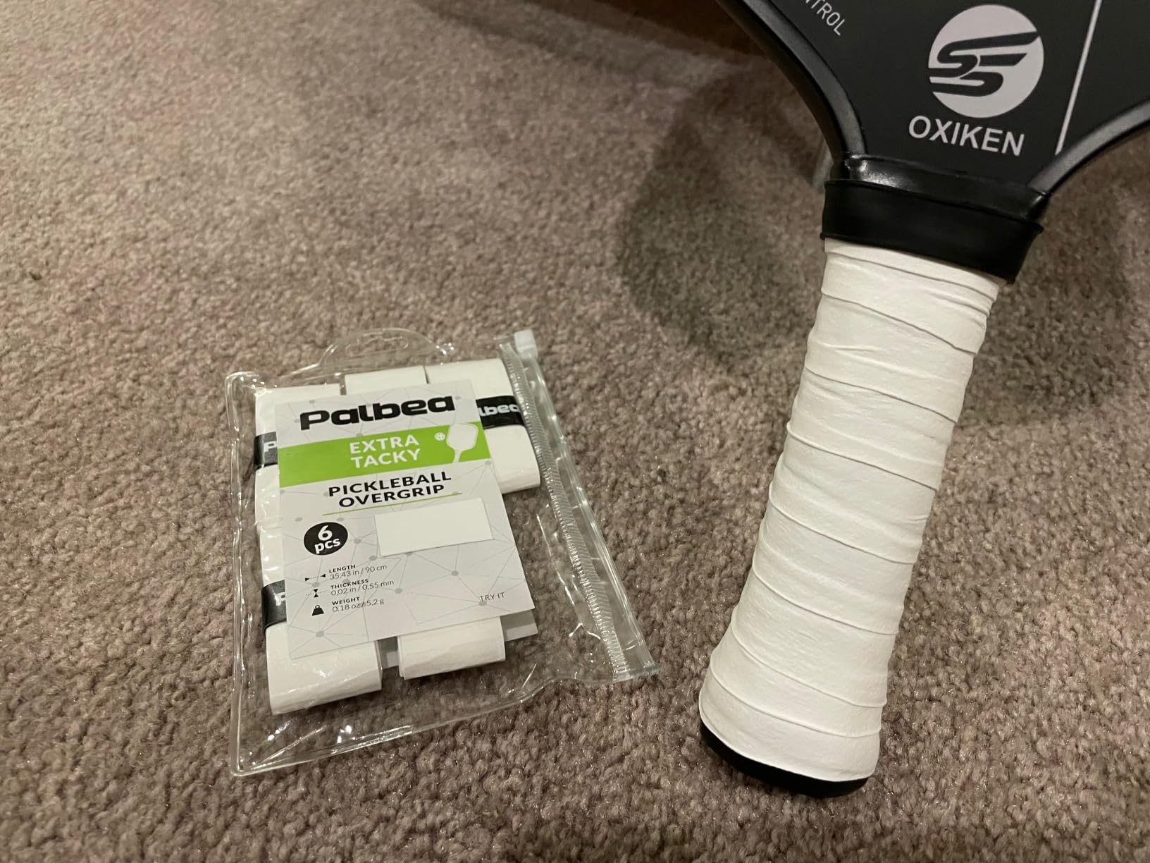 Pickleball OverGrip Tape - Pack of 6 - Extra Tacky White Pickleball Grip. customer photo 2