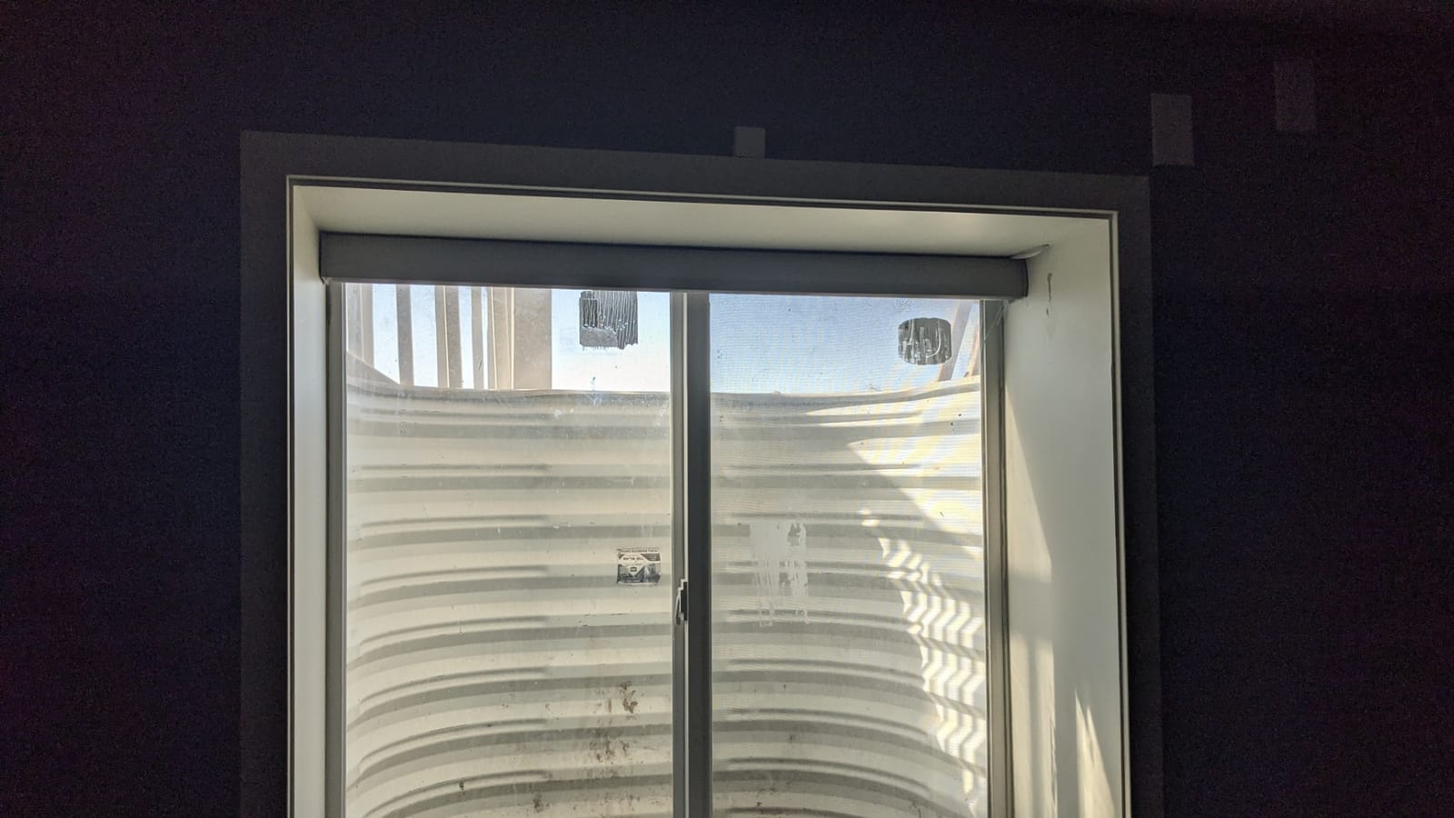 Graywind Smart Blackout Roller Shades Work with Alexa Google WiFi Hardwired Triple Weaved Fabric Motorized Blinds Remote Window Shades, Custom Size (Beige White) customer photo 2