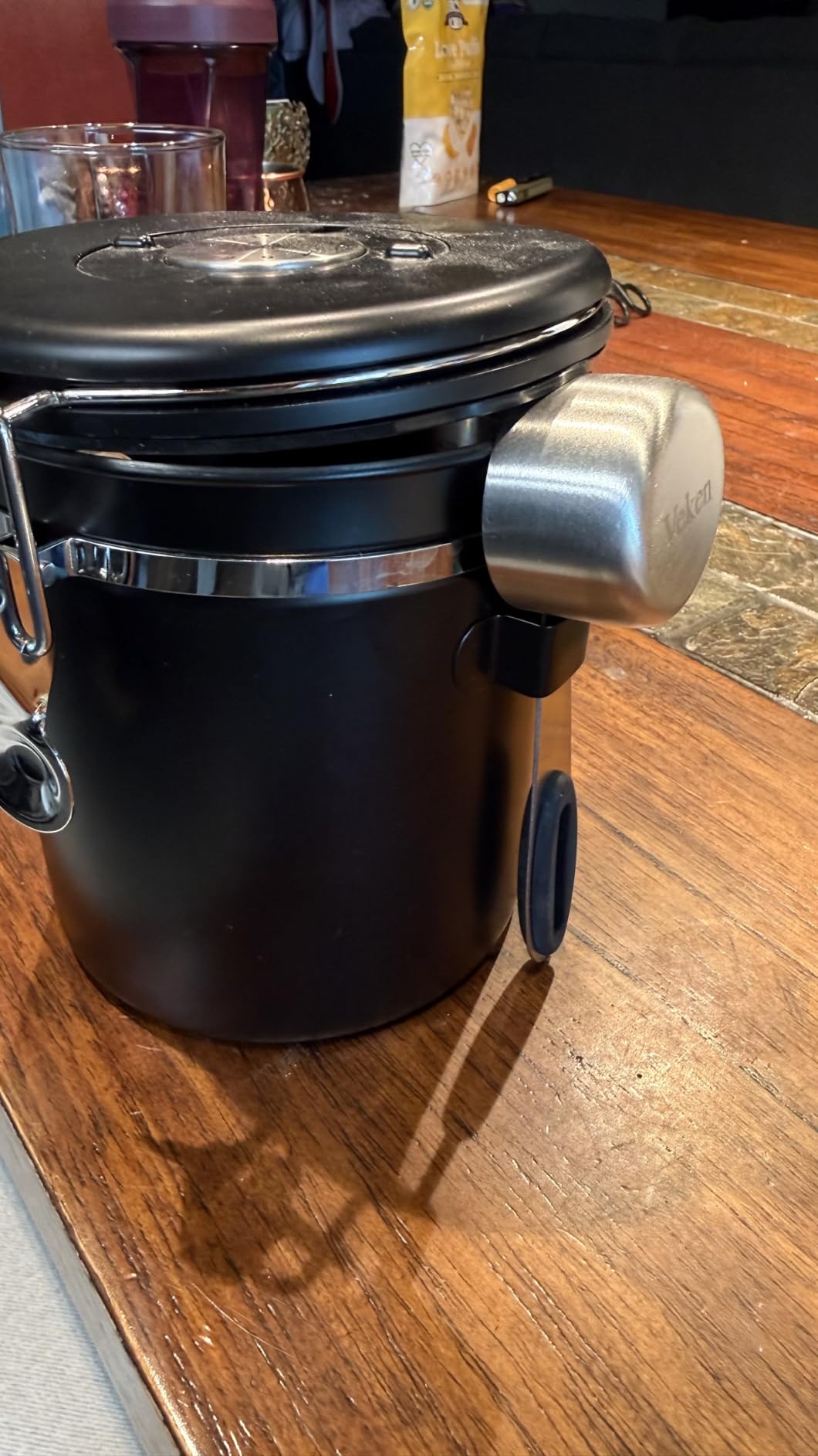 Veken Coffee Canister with Window,Airtight Stainless Steel Compact Jar,16OZ customer photo 2