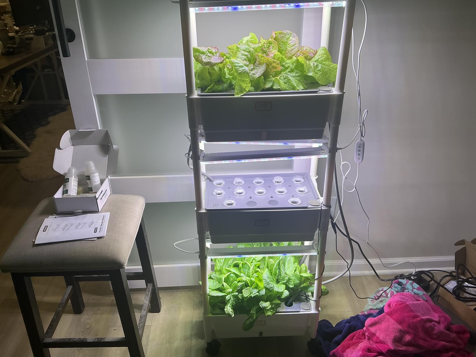 Hydroponics Growing System,AOONEG 28Pods Indoor Herb Garden with LED Grow Light,Hydroponics Growing System Kit with Automatic Timer,Pump System,Adjustable Height,No Seed customer photo 2