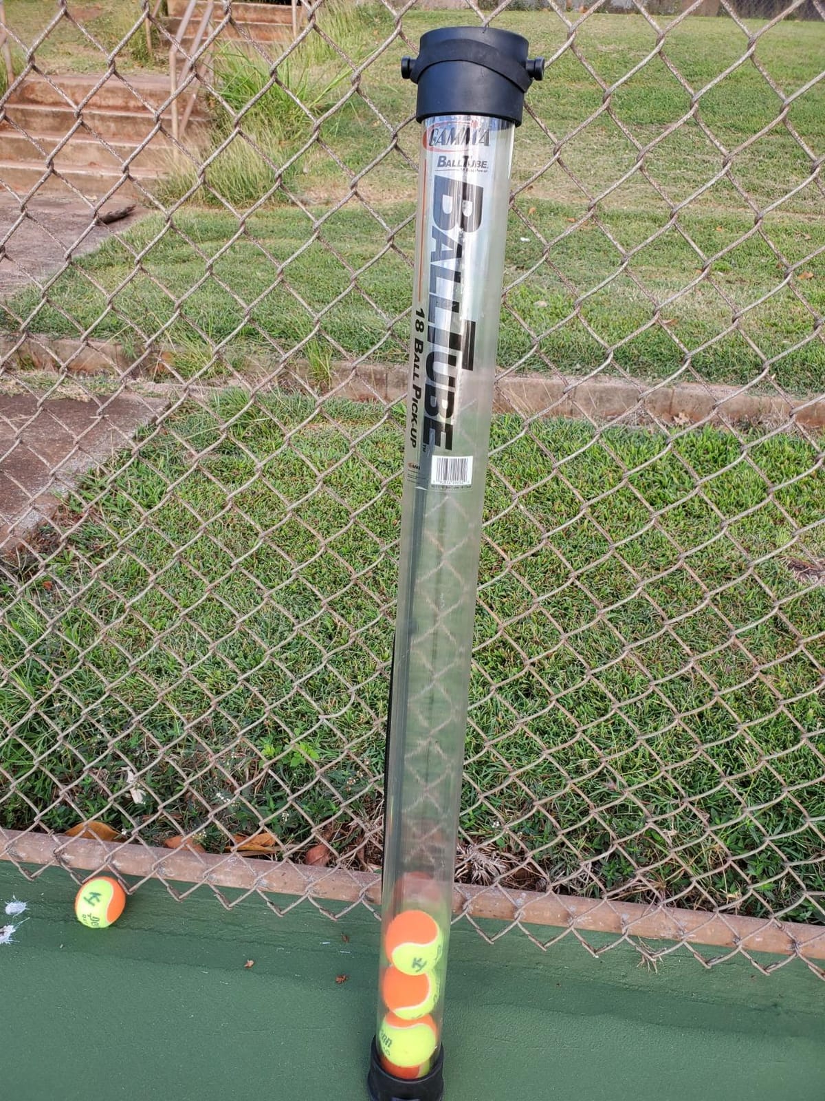 Gamma Sports Tennis Ball Tube Pickup – 18-Ball Capacity with Carry Strap and Durable Rubber End Caps with Fence Clips – Quick Court Cleanup Tool for Players, Coaches & Instructors customer photo 1