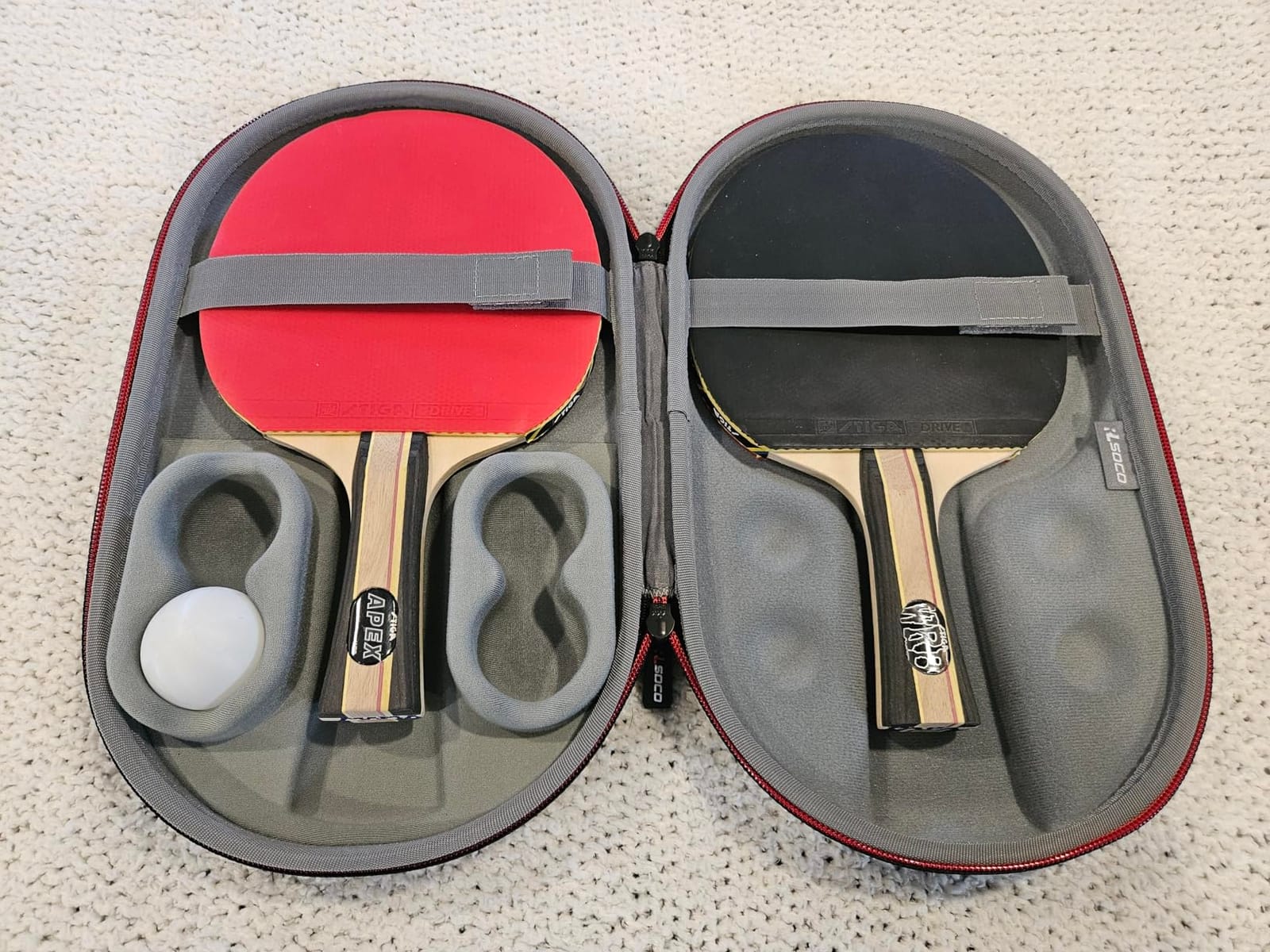 RLSOCO Table Tennis Paddle Case,Carrying Case for Ping Pong Paddles/Table Tennis Paddles/Hexagon Racquet Cyber Shape, Fits for 2 Paddles and 4 Balls (Bag Only) customer photo 1