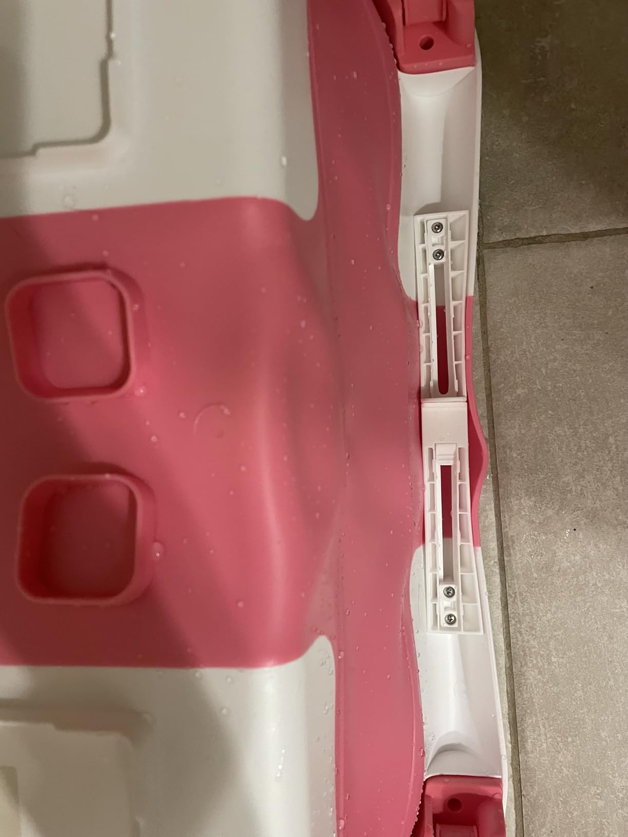 Collapsible Baby Bathtub for Newborns to Toddler with Real-time Temp Monitor & Floating Cushion,Portable Travel Tub for 0-36 Month, Foldable Baby Bath Tub for Infants Girl (Pink) customer photo 2