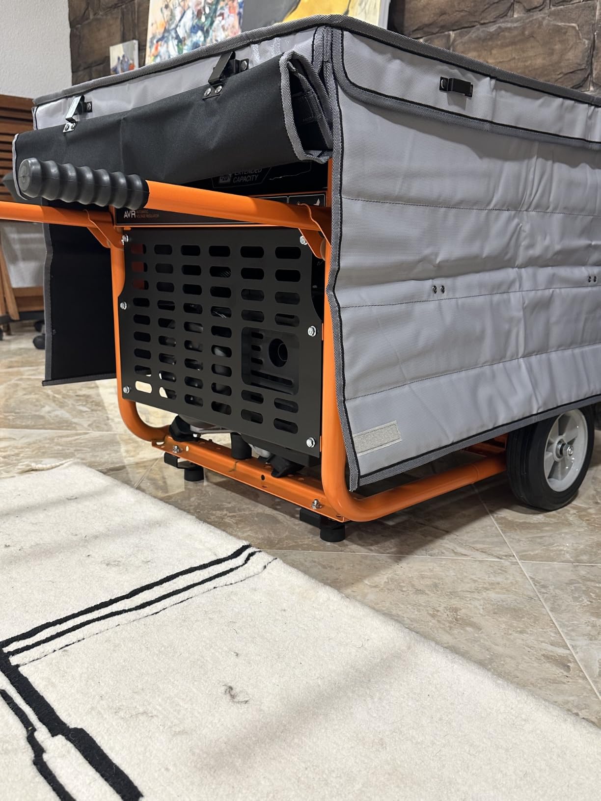 GenArmor Generator Covers While Running, 100% Waterproof Heavy Duty Tarps Generator Tent, Portable Outdoor Generator Enclosure for Most 4000w~13000w Generators, Black, Standard customer photo 1