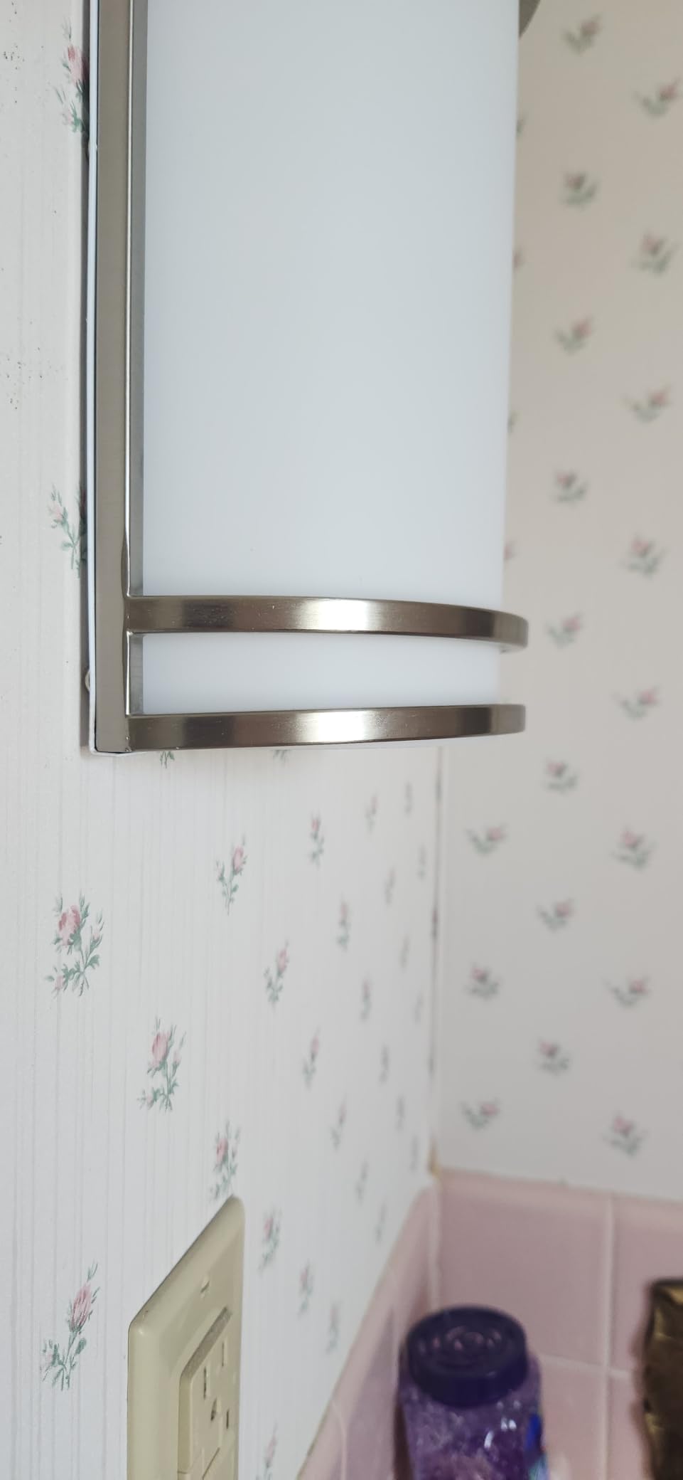 Indoor Wall Sconce, Half Cylinder Wall Light Fixture, 3000K 4000K 5000K Color Temperature Adjustable, Dimmable LED Modern Wall Light for Hallway Bedroom Living Room, Brushed Nickel customer photo 1