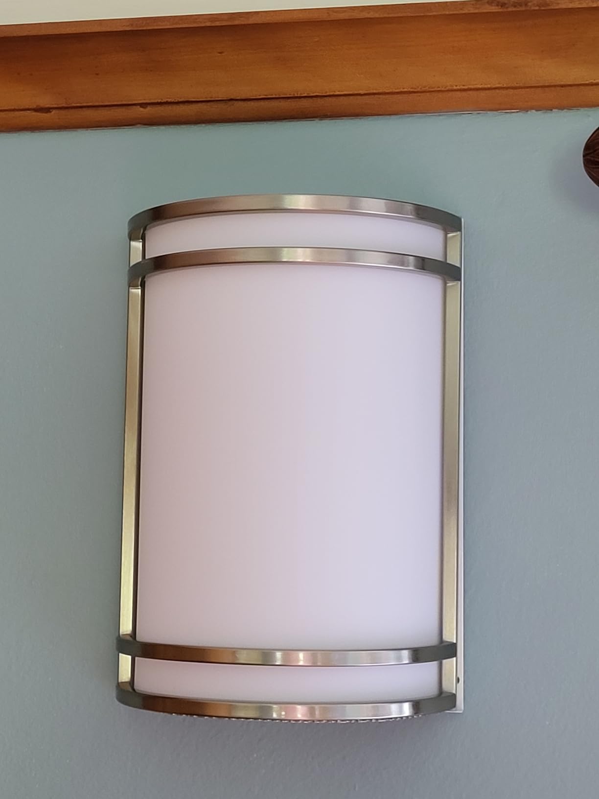 Indoor Wall Sconce, Half Cylinder Wall Light Fixture, 3000K 4000K 5000K Color Temperature Adjustable, Dimmable LED Modern Wall Light for Hallway Bedroom Living Room, Brushed Nickel customer photo 2