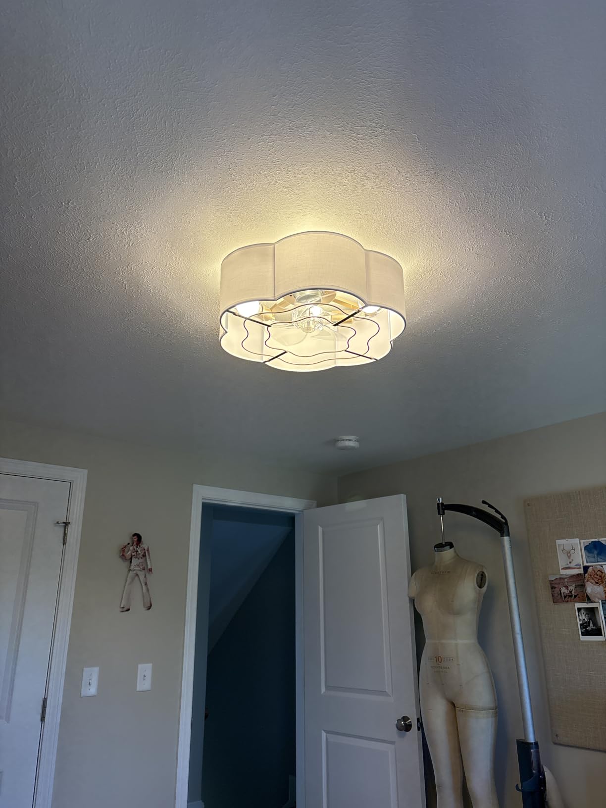 Caged Ceiling Fan with Lights, Flush Mount 20