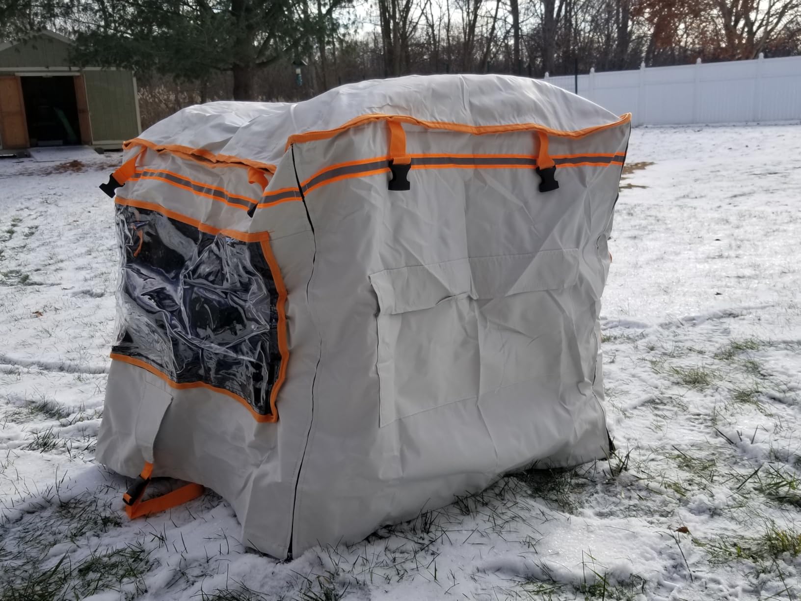 Generator Cover While Running - Heavy Duty Waterproof Generator Enclosure for Most 5000-10000 Watt Outdoor Portable Generators, Compatible with Predator, Westinghouse, Champion,32X24X24In. Beige customer photo 1