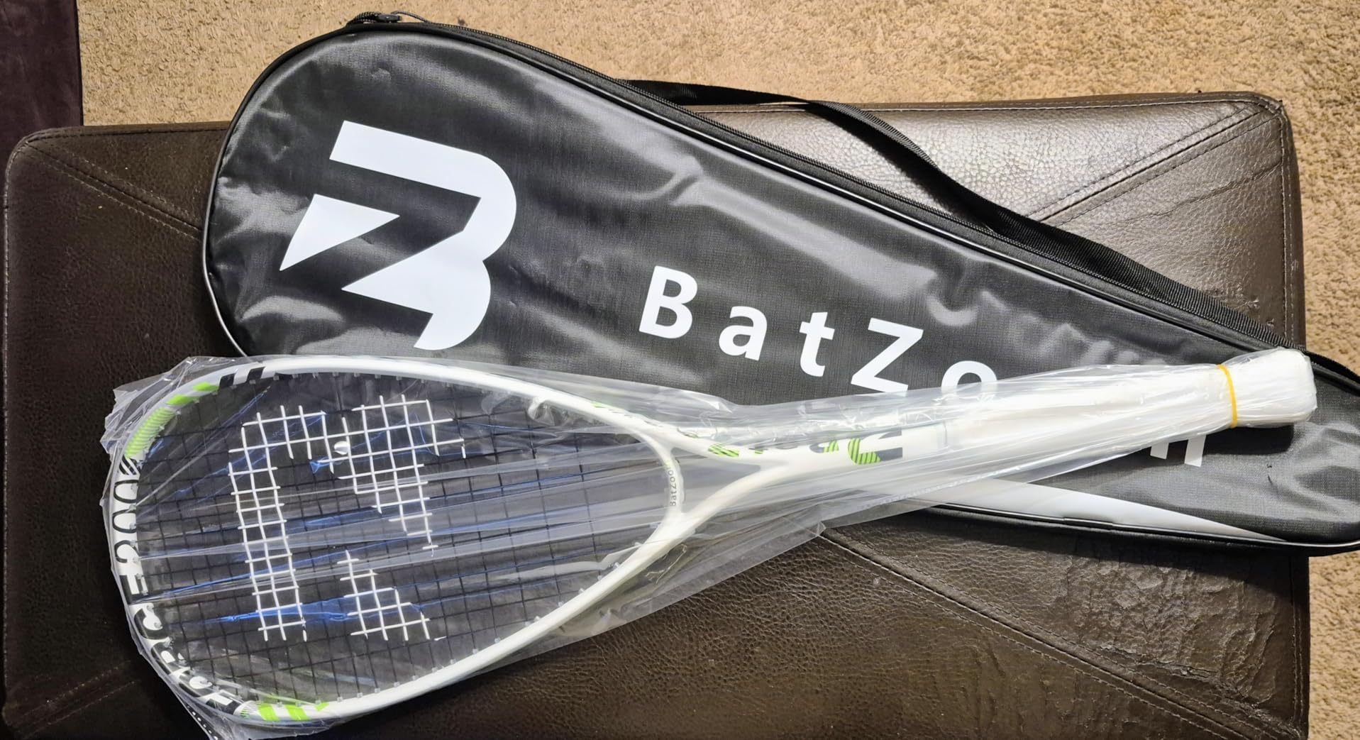 BatZoom Squash Racket for Beginners – Heavy Duty Training Squash Racquet for Adults, Pre-Strung with Comfortable Grip & Shock Absorption - Includes Carrying Bag customer photo 2