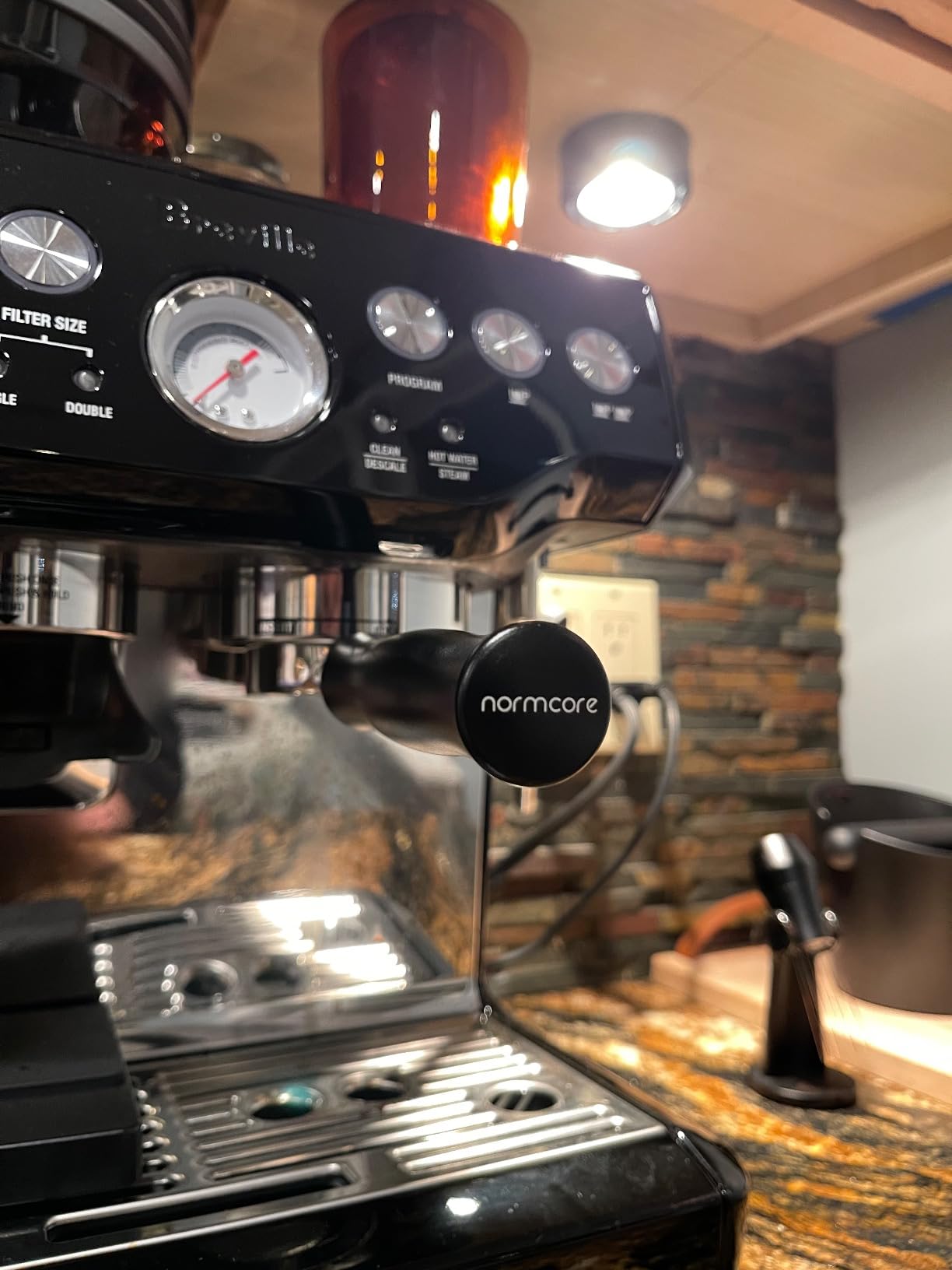 Normcore 58mm E61 Naked Portafilter for Lelit, Flair 58, ECM, Rocket, E61 Group Heads Machines, Bottomless Espresso Portafilter with 18g Basket, Genuine American Walnut Handle customer photo 2