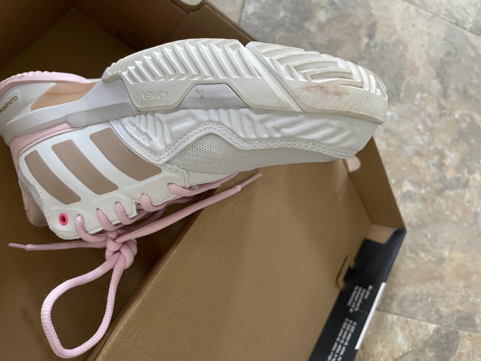 adidas Womens Courtjam Control 3 Tennis Sneakers Shoes - White customer photo 2