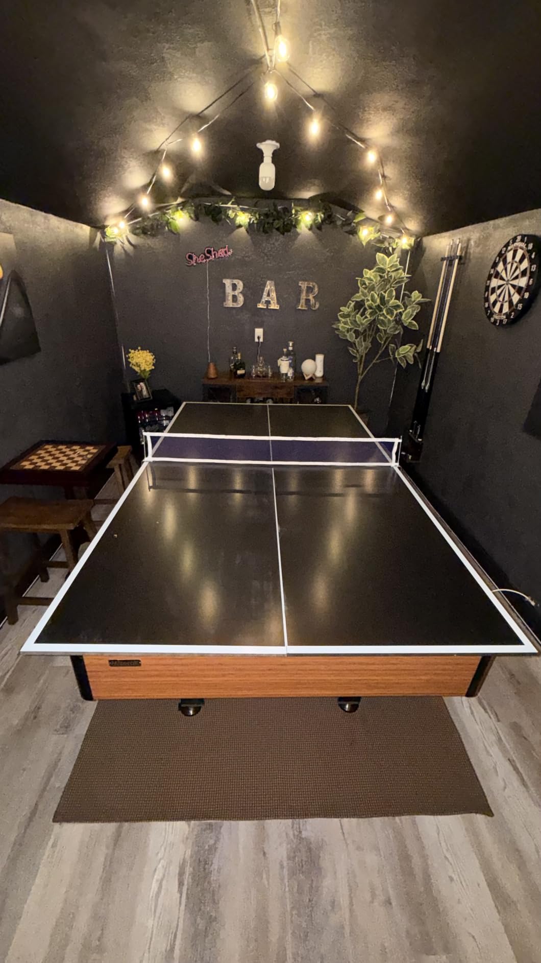 7/8/9ft Mid-Size Ping Pong Conversion Top with Net Set for Billiard and Pool Tables - Regulation Top Converts Billiards into Ping Pong Table Blue/Green/Black customer photo 1