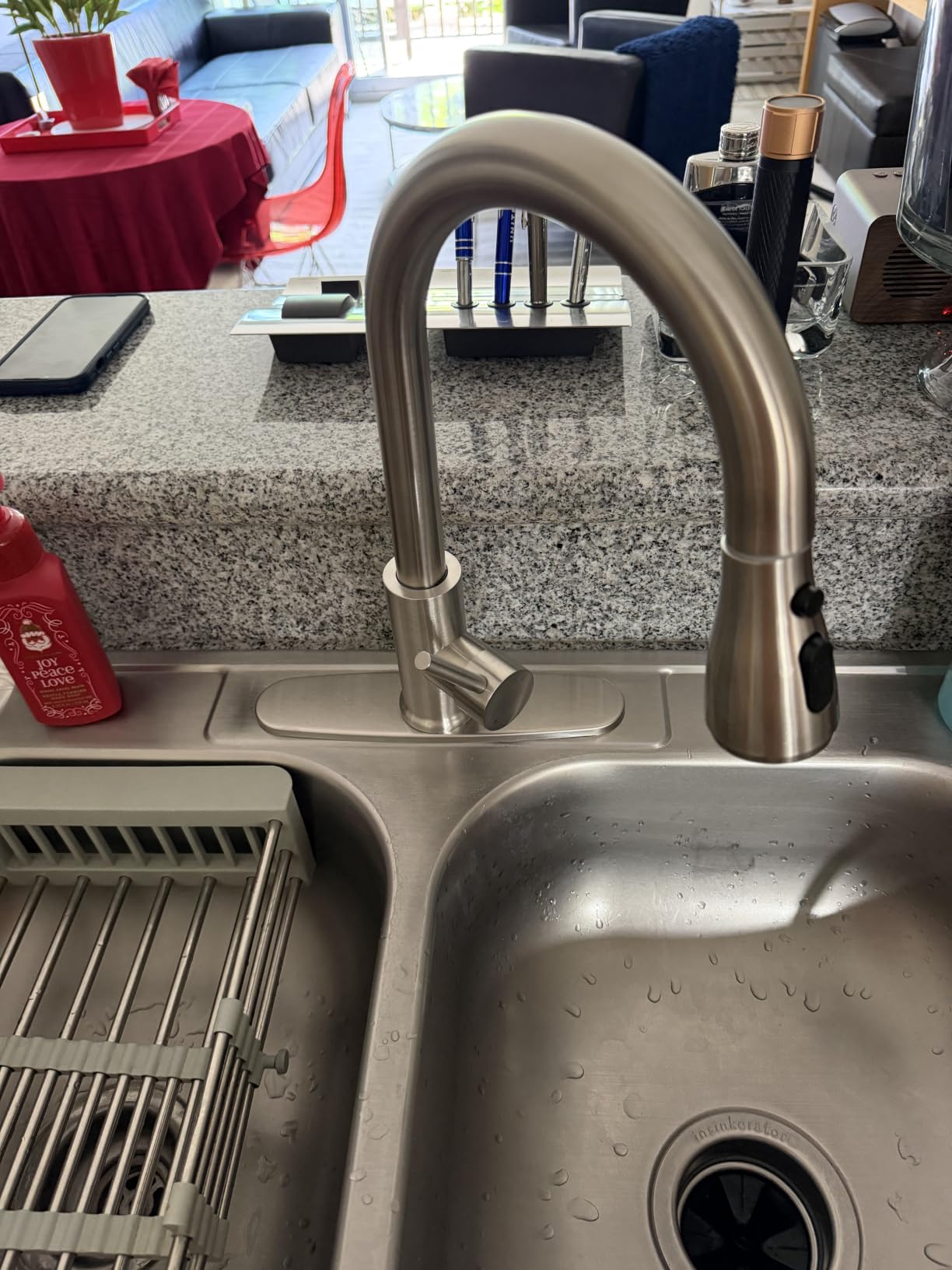 FEELSO Kitchen Faucets with Pull Down Sprayer, Brushed Nickel customer photo 2