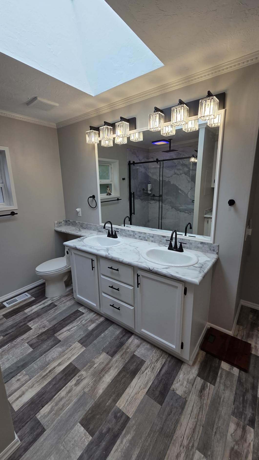 Aipsun Brushed Nickel Vanity Light Bathroom Lighting Fixtures 3 Light Crystal Modern Bathroom Vanity Light (Exclude Bulb) customer photo 1