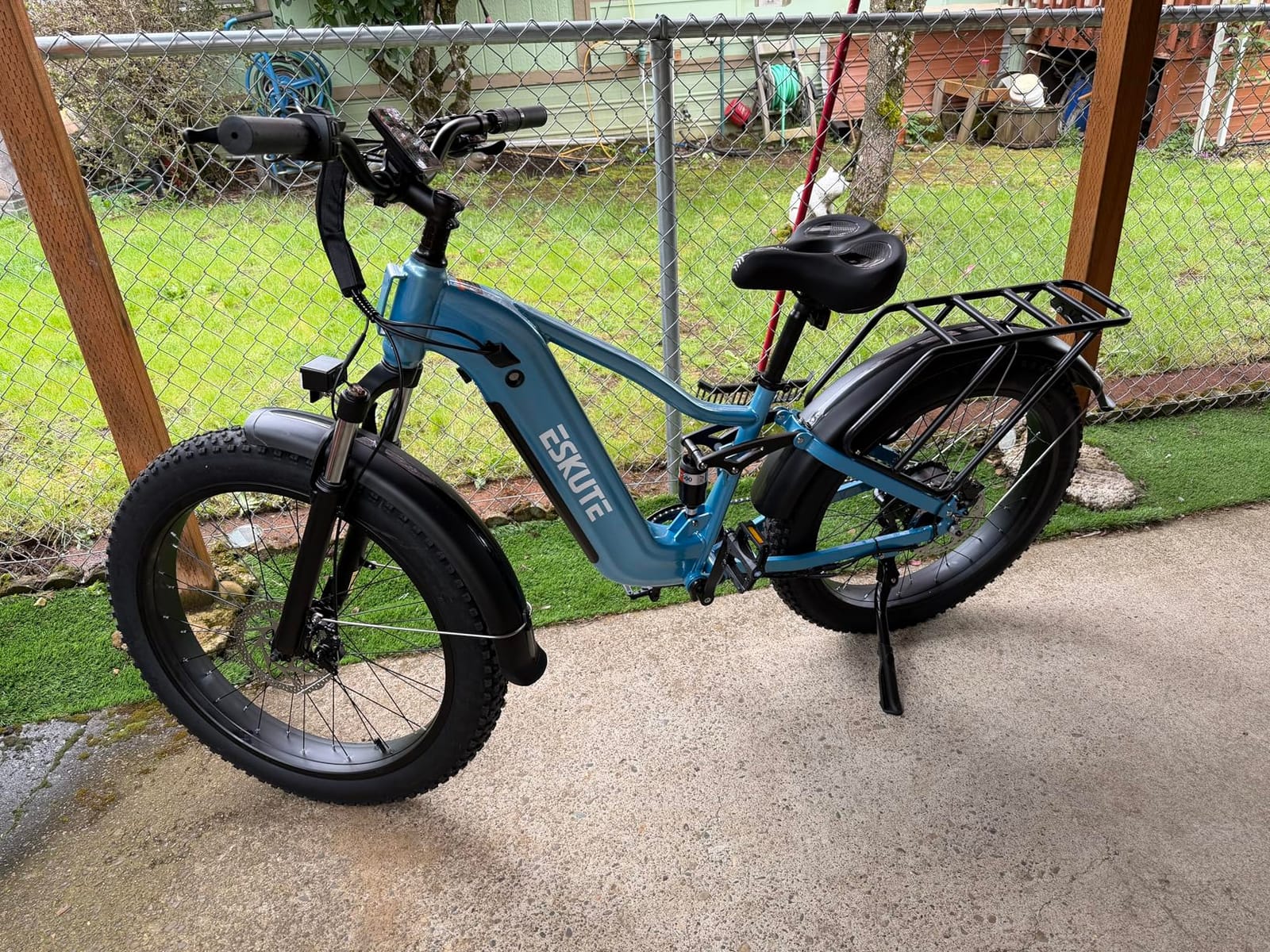 ESKUTE Electric Bike for Adults - 48V20.8Ah Battery Hunting Ebike up to 86 Miles, 32+MPH, Peak 1800W, 26x4.0 Fat Tire Step-Over 8-Speed Full Suspensions Mountain E-Bike customer photo 1