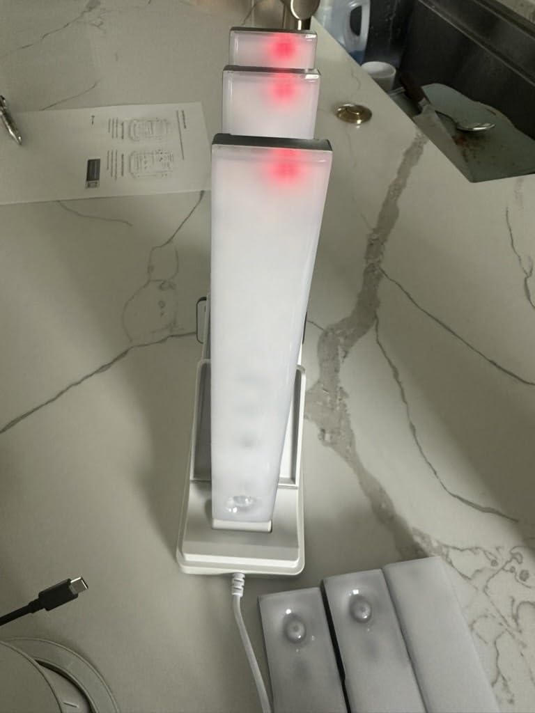EZVALO 13inch Under Cabinet Lighting with Charging Station, 3200mAh Rechargeable Wireless Motion Sensor Lights, 96 LEDs, 3 Color Temps, Dimmable, Timer, Magnetic, with Remote for Kitchen (6 Pack) customer photo 1