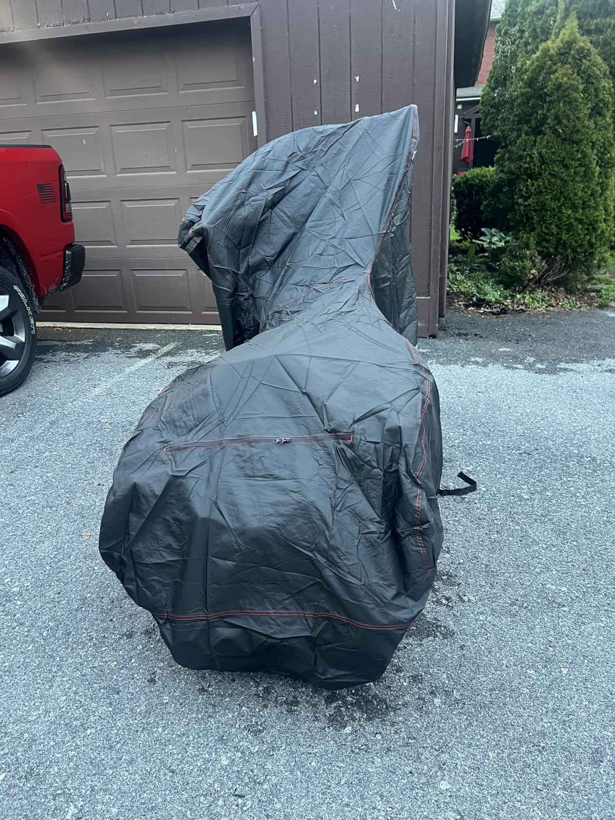 Motorcycle Cover 600D Waterproof for Touring Models Harley Davidson Road King,Road Glide,Street Glide, Electra Glide,Low Rider-ST Indoor & Outdoor Storage Black/Orange customer photo 1