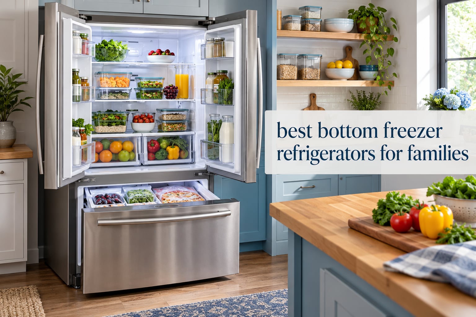 best bottom freezer refrigerators for families